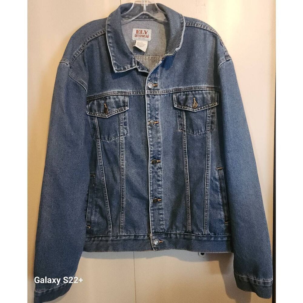 019 Ely Outerwear men's western jean jacket button front and chest pockets